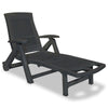 Sun Lounger Anthracite Plastic Standard Foldable Sun Lounger - vidaXL