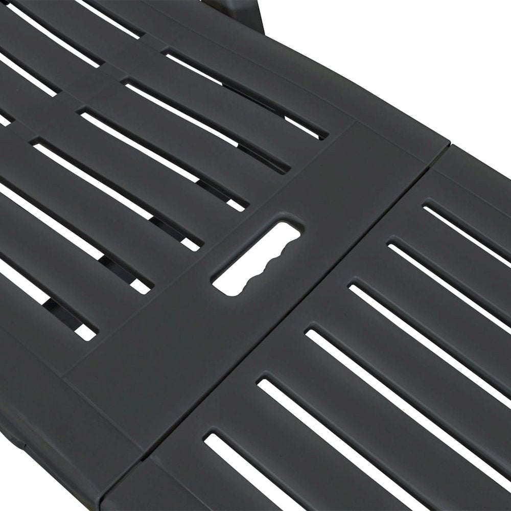Sun Lounger Anthracite Plastic Standard Foldable Sun Lounger - vidaXL