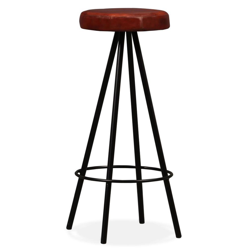 vidaXL Bar Stools 2 pcs Real Leather, 245443