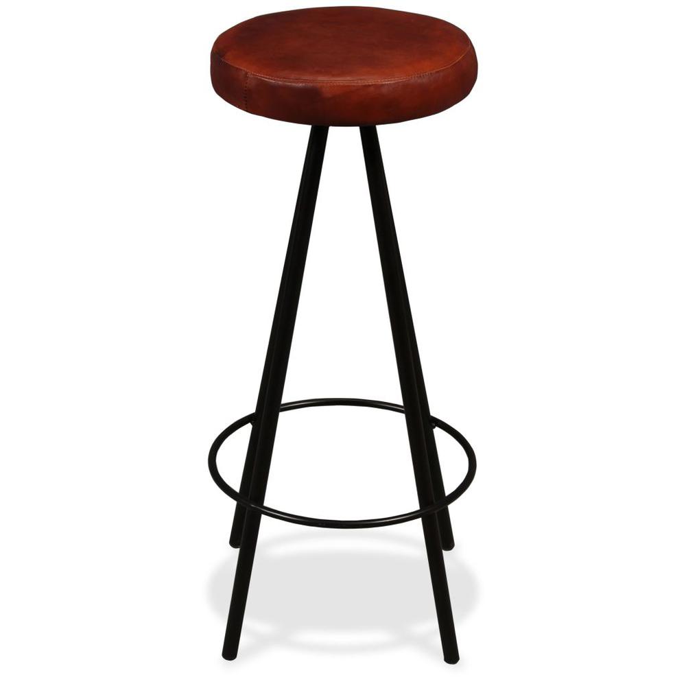 vidaXL Bar Stools 2 pcs Real Leather, 245443