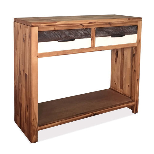 Console Table Natural Wood Solid Acacia Wood Medium Console Table - vidaXL