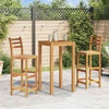 Bar Chair Set of 2 Natural Wood Solid Acacia Wood Large - vidaXL