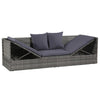 Garden Bed Grey PE Rattan 78.7x23.6 in Adjustable Armrests - vidaXL