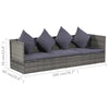Garden Bed Grey PE Rattan 78.7x23.6 in Adjustable Armrests - vidaXL