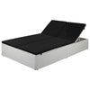 Sunlounger White and Black Poly Rattan and Powder-Coated Steel - vidaXL
