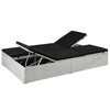 Sunlounger White and Black Poly Rattan and Powder-Coated Steel - vidaXL