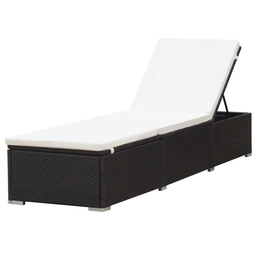 Sunlounger Brown and cream white - vidaXL