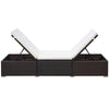 Sunlounger Brown and cream white - vidaXL