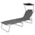 Sunlounger Grey Powder-coated steel Single Foldable - vidaXL