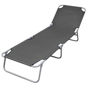 Sunlounger Grey Powder-coated steel 74.4 x 22.8 x 10.6 in - vidaXL