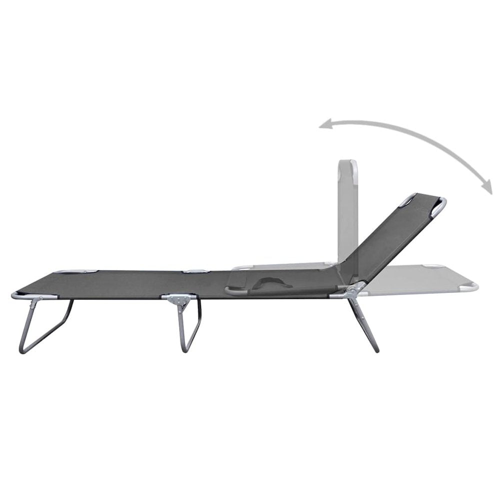 Sunlounger Grey Powder-coated steel 74.4 x 22.8 x 10.6 in - vidaXL