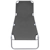 Sunlounger Grey Powder-coated steel 74.4 x 22.8 x 10.6 in - vidaXL