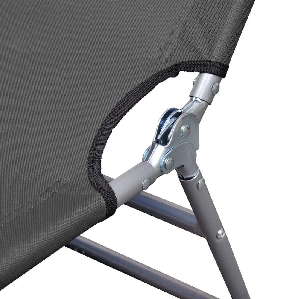 Sunlounger Grey Powder-coated steel 74.4 x 22.8 x 10.6 in - vidaXL