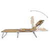 Sunlounger Taupe Powder-Coated Steel Standard Foldable - vidaXL