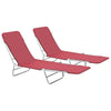 Sunlounger Set of 2 Red - vidaXL