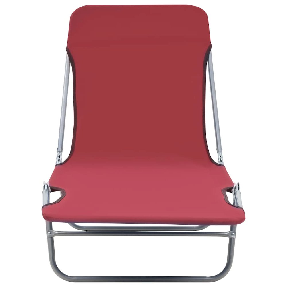 Sunlounger Set of 2 Red - vidaXL