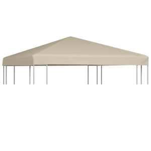 Gazebo Top Cover Beige Polyester with PVC coating 9.8 x 9.8 feet - vidaXL