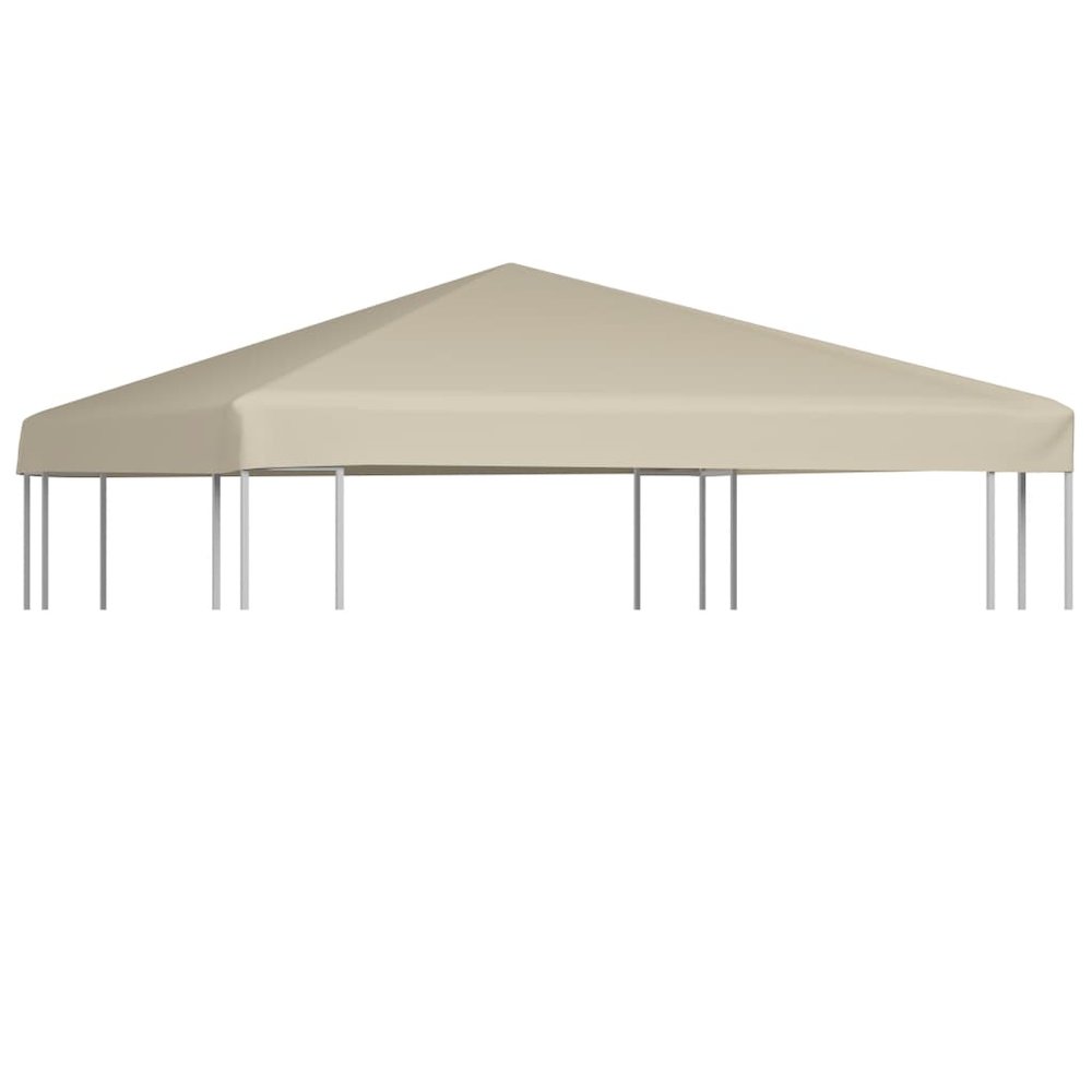 Gazebo Top Cover Beige Polyester with PVC coating 9.8 x 9.8 feet - vidaXL