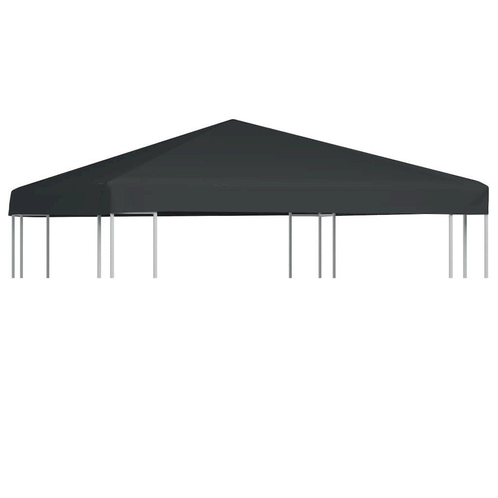 Gazebo Top Cover Grey Polyester with PVC coating 9.8 x 9.8 ft - vidaXL
