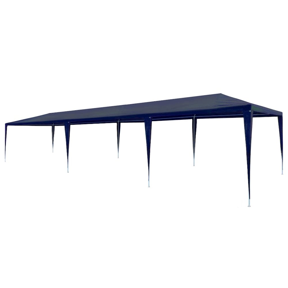 Party Tent Blue Polyethylene Roof and Steel Frame 10x30 ft - vidaXL