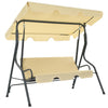 Garden Swing Seat Cream White Powder-coated steel, Polyester Large - vidaXL