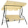 Garden Swing Seat Cream White Powder-coated steel, Polyester Large - vidaXL