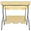 Garden Swing Seat Cream White Powder-coated steel, Polyester Large - vidaXL