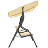 Garden Swing Seat Cream White Powder-coated steel, Polyester Large - vidaXL