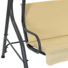Garden Swing Seat Cream White Powder-coated steel, Polyester Large - vidaXL