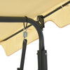 Garden Swing Seat Cream White Powder-coated steel, Polyester Large - vidaXL