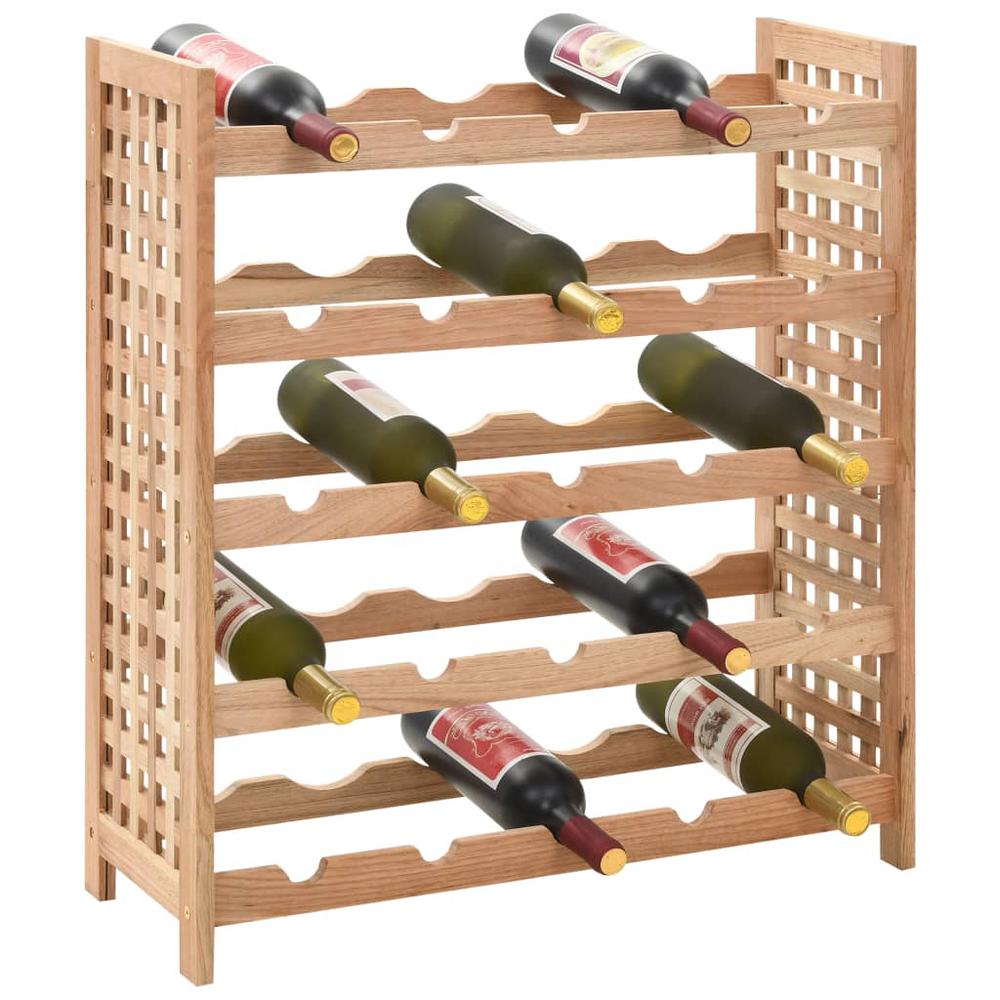 Wine Rack for 25 Bottles Solid Walnut Wood 24.8''x9.8''x28.7'' - vidaXL