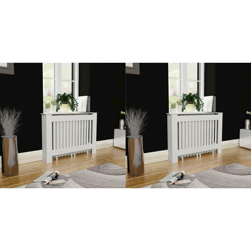 vidaXL Radiator Covers 2 pcs White MDF 44.1'', 276003