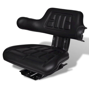 Tractor Seat Black Steel Standard Adjustable Armrests - vidaXL