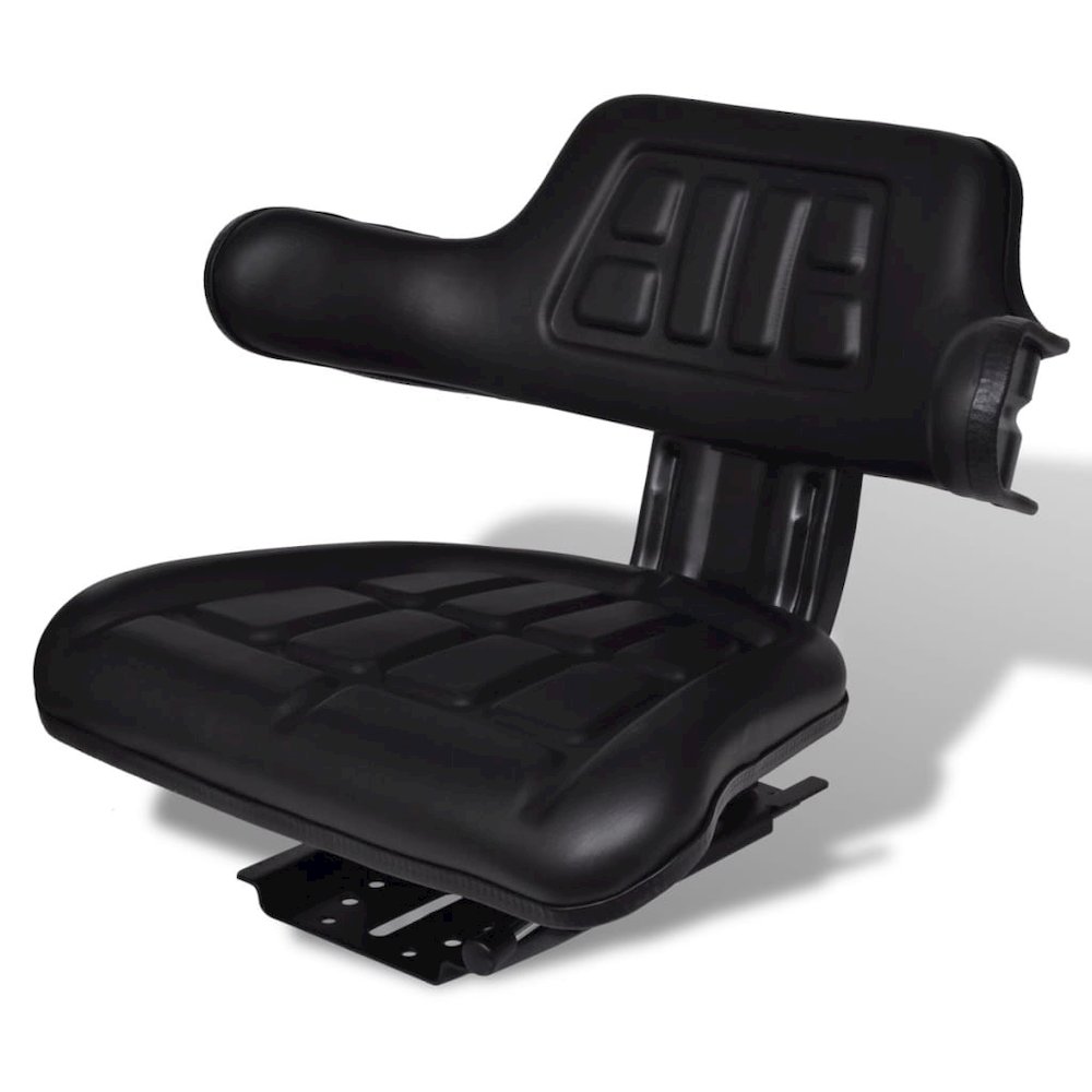 Tractor Seat Black Steel Standard Adjustable Armrests - vidaXL