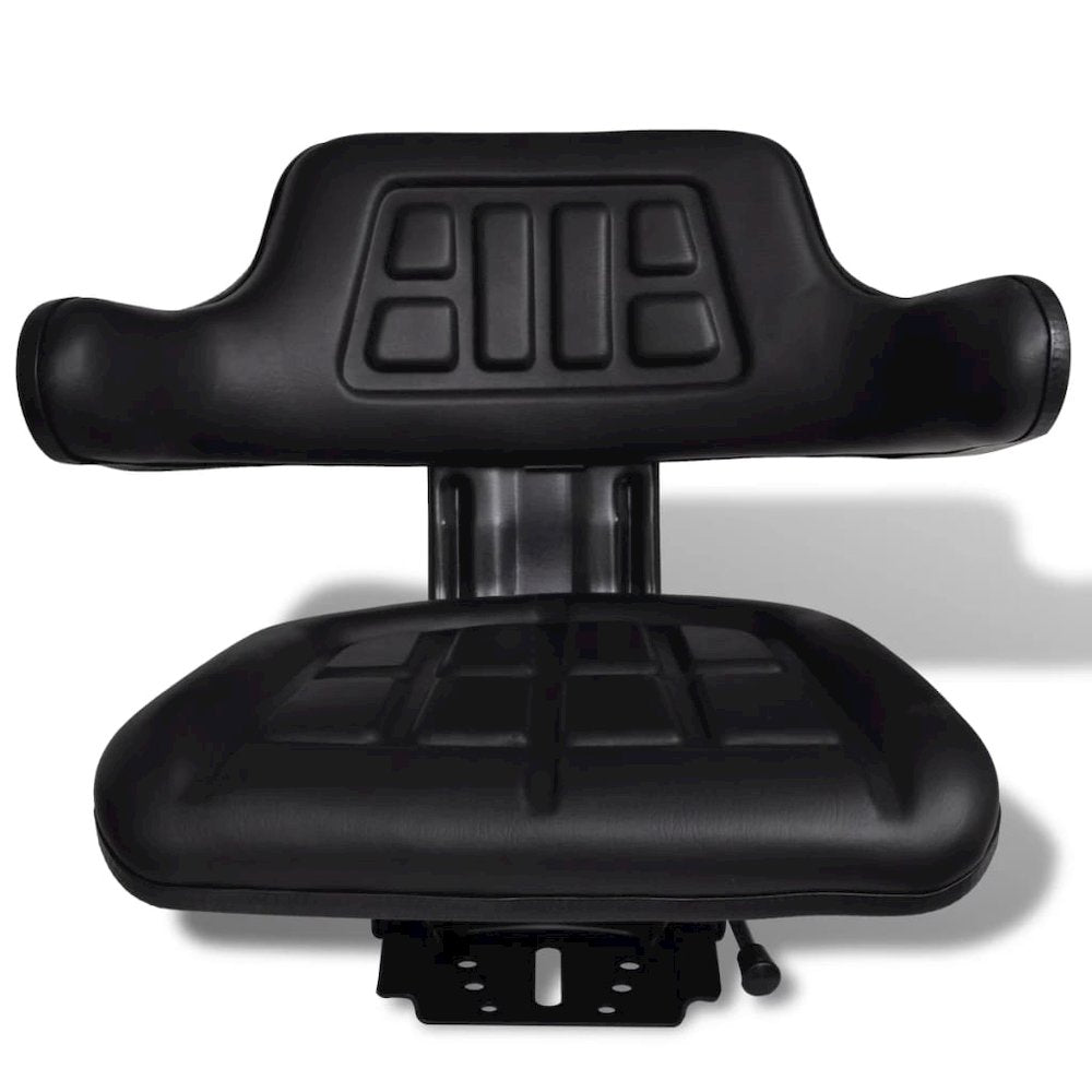 Tractor Seat Black Steel Standard Adjustable Armrests - vidaXL