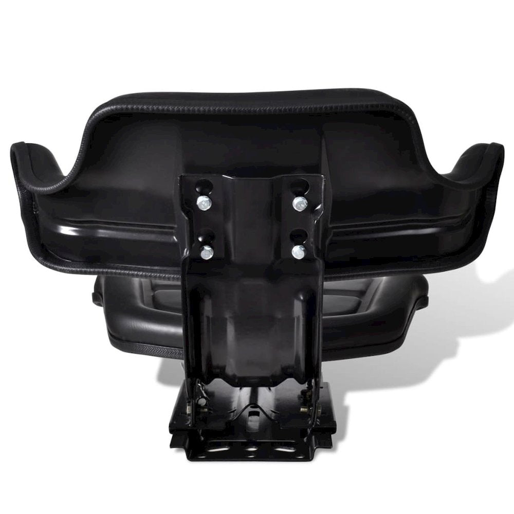 Tractor Seat Black Steel Standard Adjustable Armrests - vidaXL
