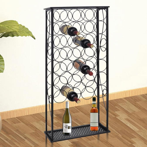 vidaXL Wine Rack for 28 Bottles Metal, 240942