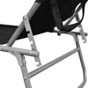Sun Lounger Black Powder-Coated Steel, Polyester Standard - vidaXL