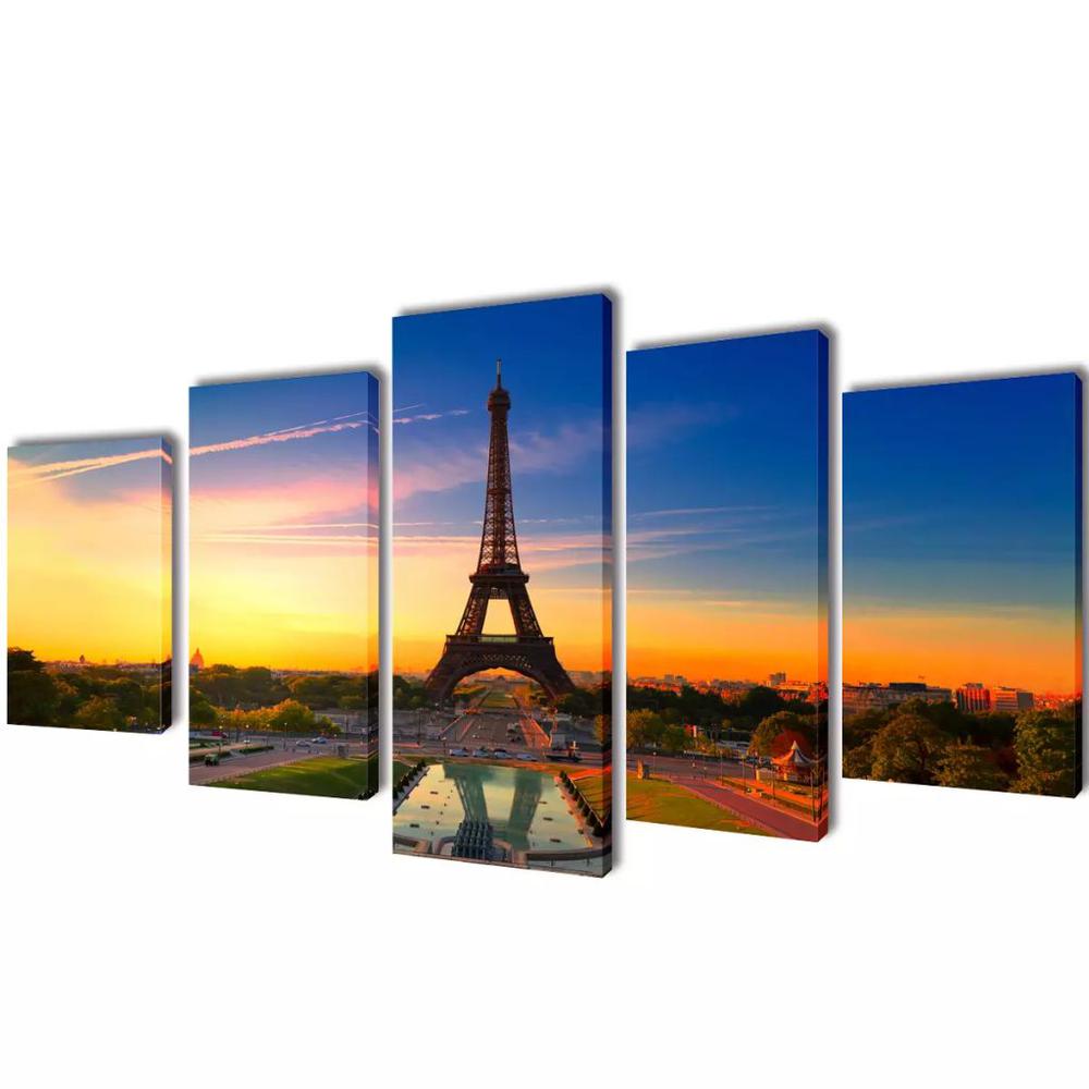 Canvas Wall Print Set Eiffel Tower 79'' x 39'', 241559 - vidaXL