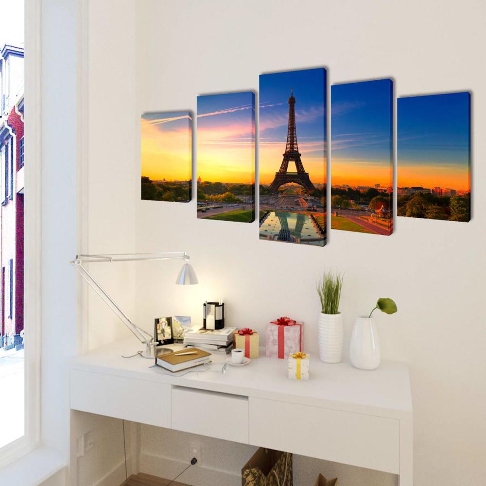 Canvas Wall Print Set Eiffel Tower 79'' x 39'', 241559 - vidaXL