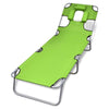 Sun Lounger Apple Green Polyester Large Foldable Sun Lounger - vidaXL