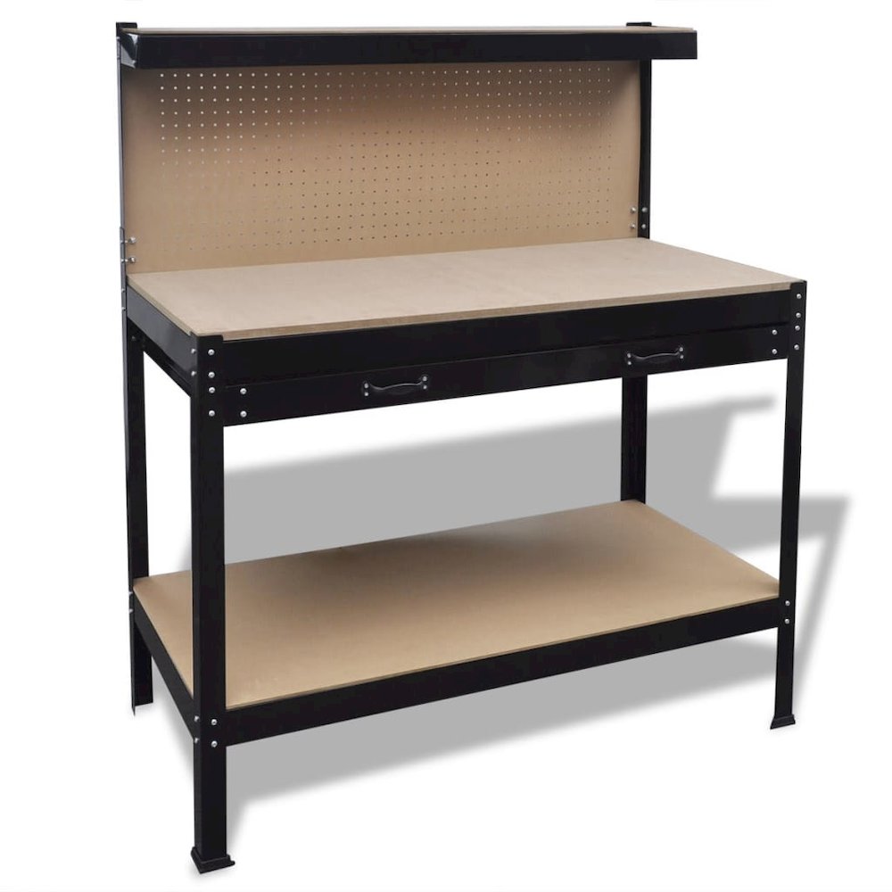 Workbench with Pegboard and Drawer, 141769 - vidaXL