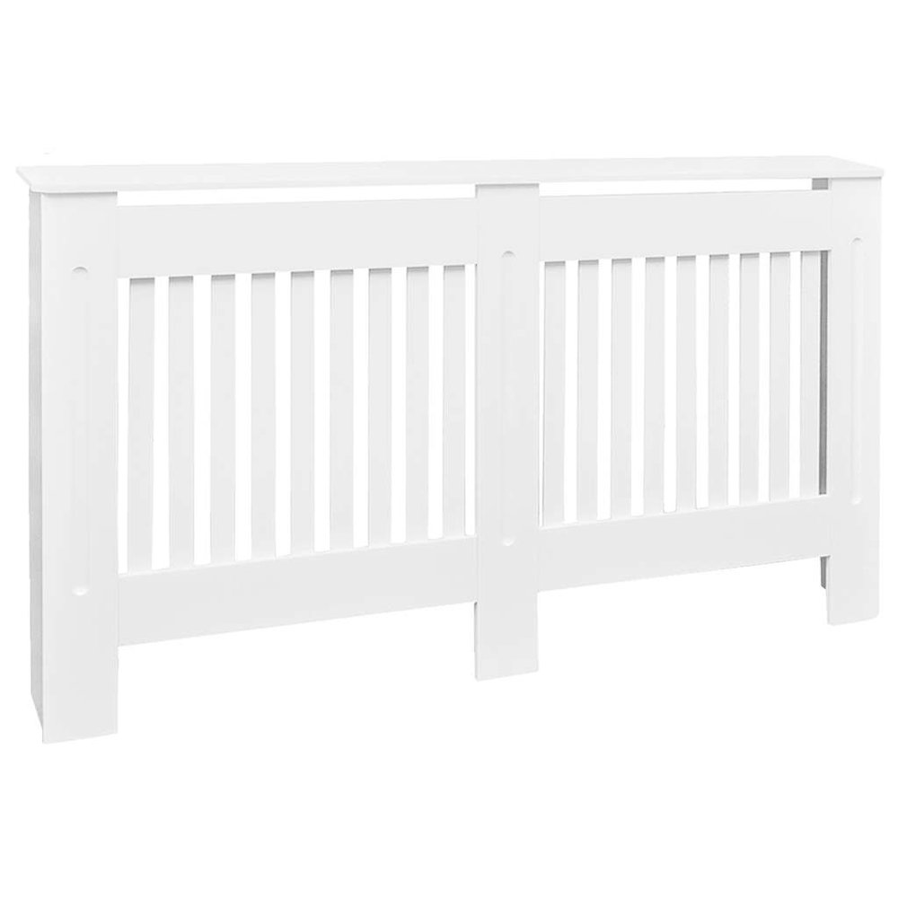 White MDF Radiator Cover Heating Cabinet 59.8'' - vidaXL