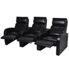 Recliner Sofa Black Faux Leather 3-seater Adjustable Footrests - vidaXL