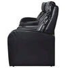 Recliner Sofa Black Faux Leather 3-seater Adjustable Footrests - vidaXL