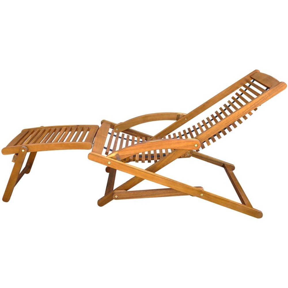 Deck Chair Light brown Acacia wood Standard Foldable Deck Chair - vidaXL