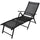 Sun Lounger Black Aluminum Large Foldable Folding Sun Lounger - vidaXL