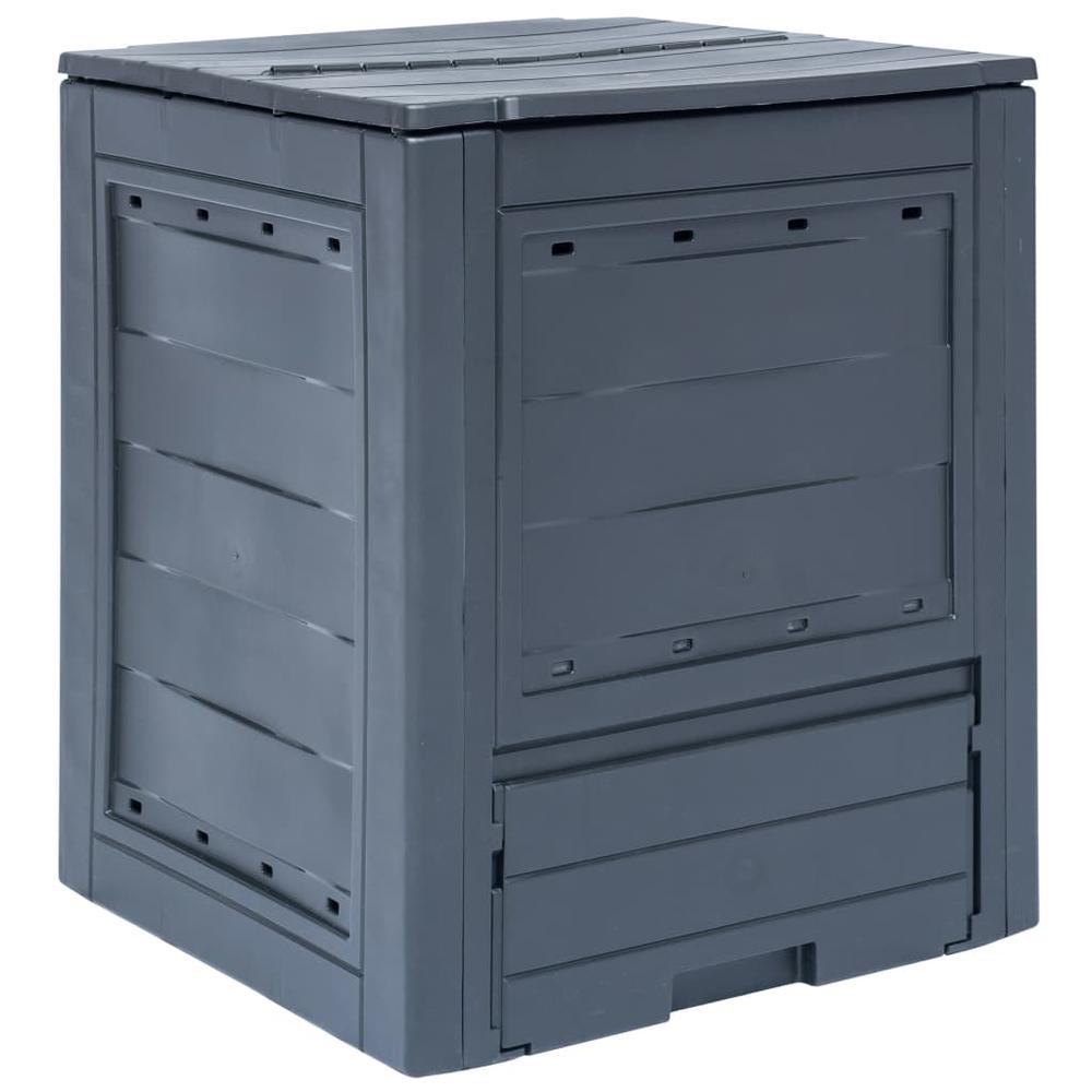 Garden Composter Grey Plastic Medium Lightweight Composter - vidaXL