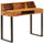 Desk Natural Wood Solid Sheesham Wood and Powder Coated Steel - vidaXL