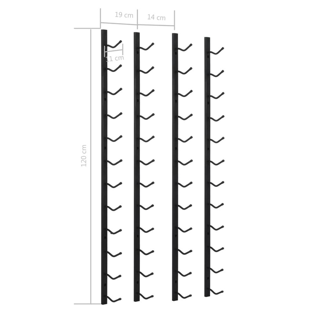 Wall Mounted Wine Racks for 12 Bottles 2 pcs Black Iron - vidaXL